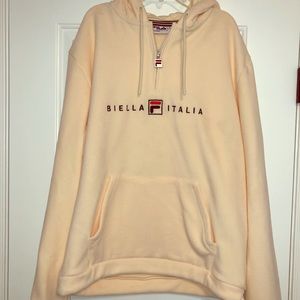 Women’s Fila fleece hoodie in peach/pink